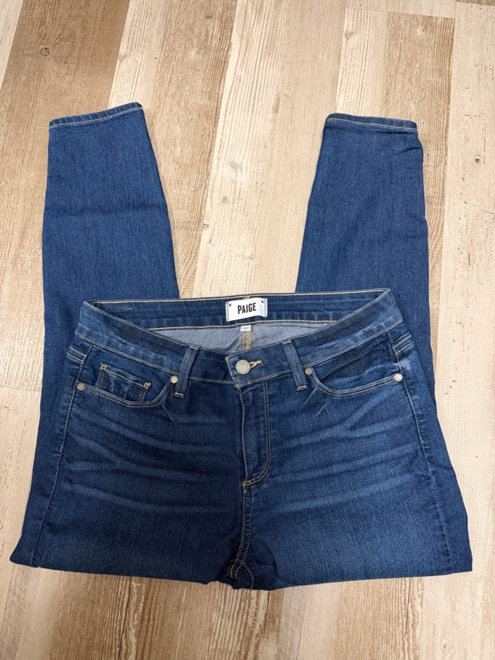 PAIGE Verdugo Crop Blue Skinny Jeans
